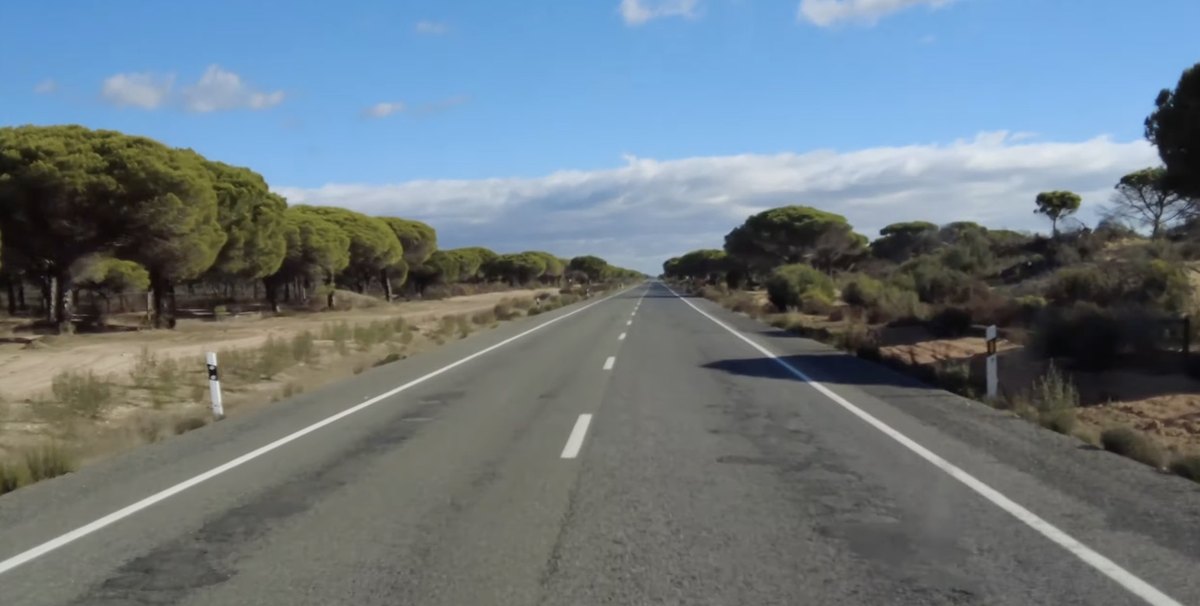 Straße entlang der Atlantikküste in Andalusien auf dem Camper Roadtrip