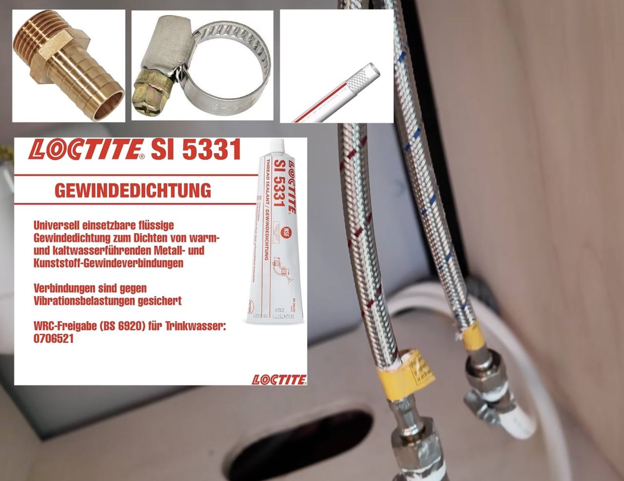 Loctite SI 5331 als Dichtmittel für wasserführende Verschraubungen im Camper Wassersystem
