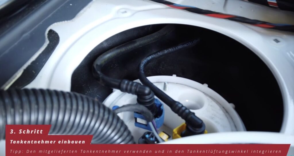 Tankentnehmer für Diesel Standheizung am Fiat Ducato Tank